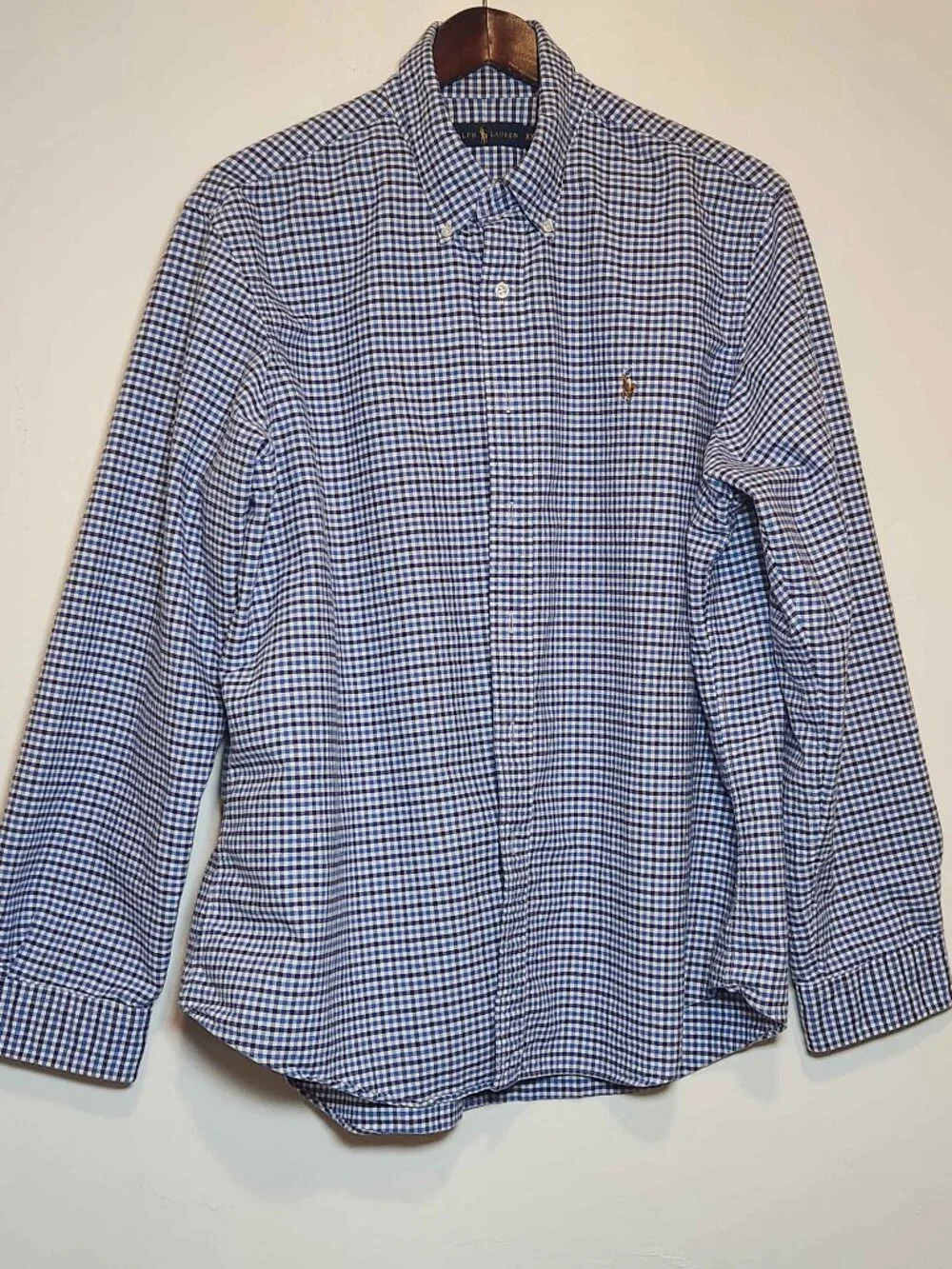 Ralph Lauren Blue/White Plaid Button Up  XXL